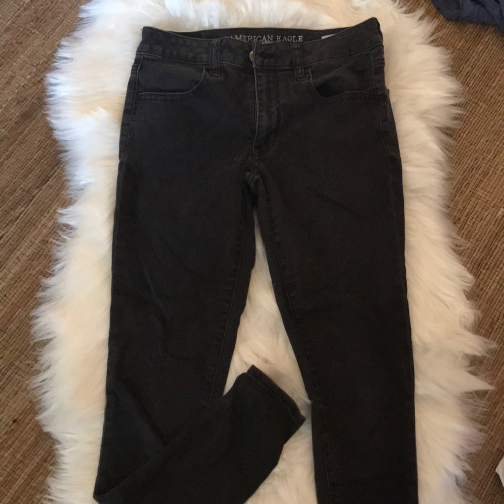 American Eagle black high waisted skinny jeans
